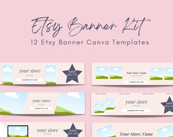 Etsy Banner Kit | Etsy Shop Banner Vorlage, Etsy Shop Banner Set, bearbeitbare Etsy Banner, Etsy Shop Branding, SOFORTIGER DOWNLOAD - TMD002