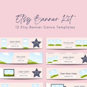 Etsy Banner Kit | Etsy Store Banner Template, Etsy Shop Banner Set, Editable Etsy Banner, Etsy Shop Branding, INSTANT DOWNLOAD - TMD002
