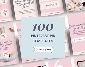 100 Pinterest templates canva | Social Media Post Templates, Canva Templates, Pinterest Marketing INSTANT DOWNLOAD - TMDT003