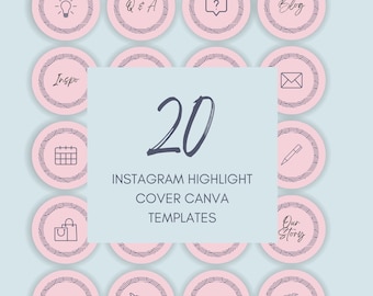 Portadas destacadas de Instagram para pequeñas empresas / Íconos destacados de Instagram / Aspectos destacados de redes sociales / Aspectos destacados de historias de Instagram Canva