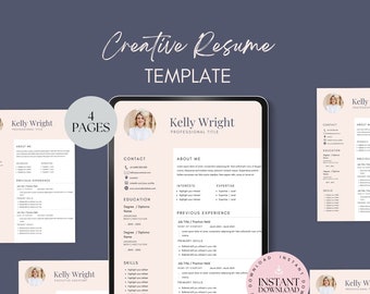 Creative Resume Template Professional Editable Canva | Cv Template | Resume Template | Cover Letter | Modern Cv Template |  Professional Cv