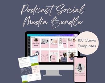 Podcast Instagram Template | Podcast Social Media Template | Podcast Canva Template | Podcasters Podcasting Social Media Bundle