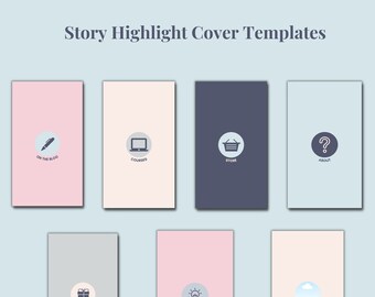 Instagram Story Highlight Cover Templates for social media & online business owners - Canva Story Highlight Cover Templates