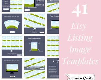 Etsy Listing Image Templates for Digital Products & Etsy Store Owners. Dark Blue Digital Product Mockup Templates