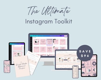 The Ultimate Instagram Toolkit | Instagram Canva Templates, IG Post Templates, Social Media Templates, Instagram Story Templates - TMDT003