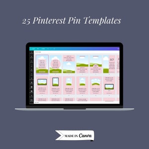 25 Pinterest Templates for Pinterest Marketing. Fully Editable Canva Pinterest Templates for social media marketing