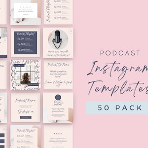Podcast Template Instagram |  Post Template For Podcast | Podcast Social Media | Podcast Instagram Template | Instagram Marketing