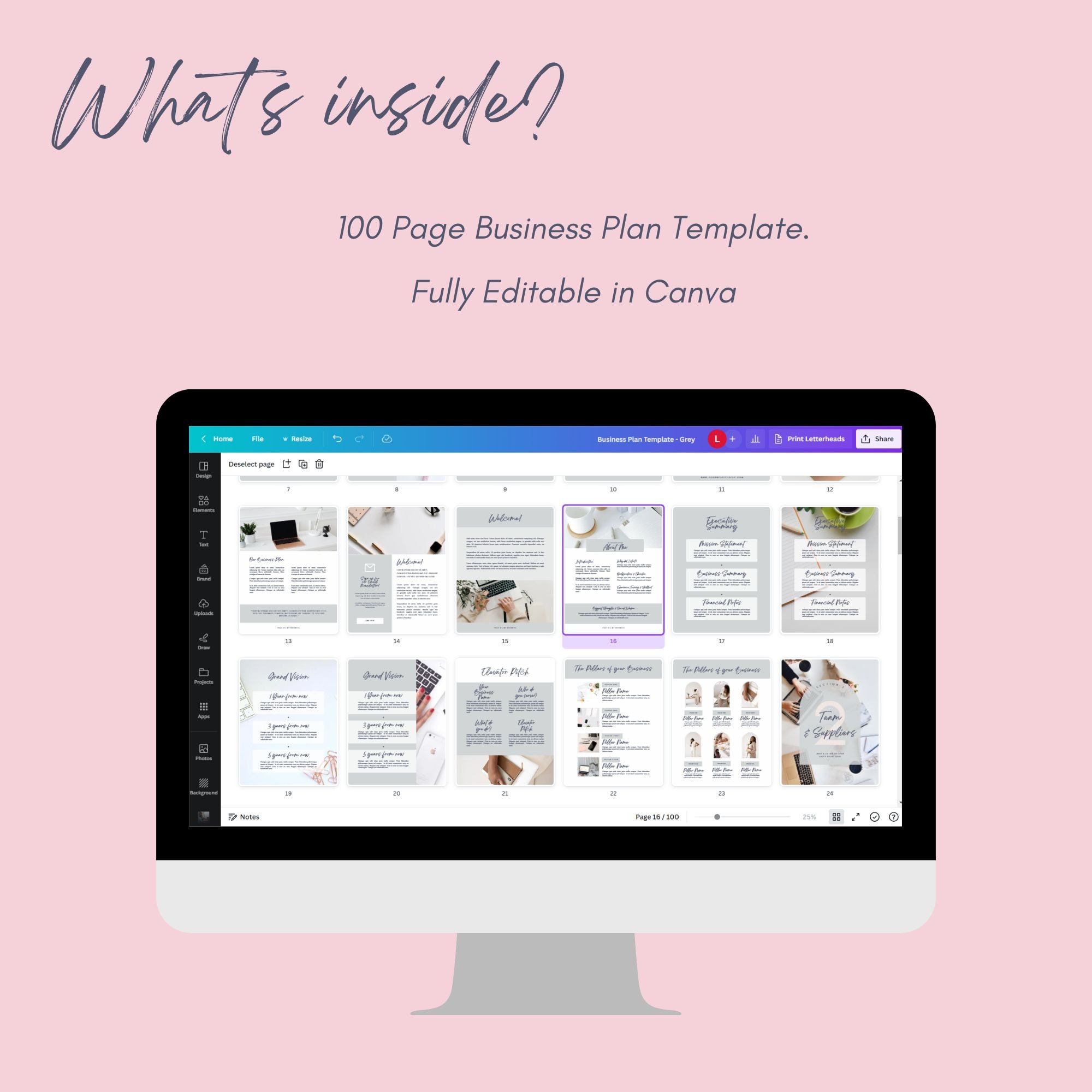 Business Plan Template for Startup Canva Template for Business Plan ...