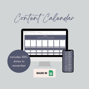Content Calendar Google Sheets | Content Planner, Social Media Plan, Monthly Calendar, Google Sheets Planner, Content Creator- TMDT001