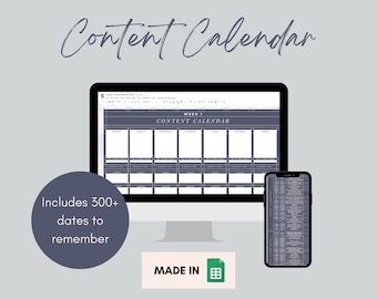 Content Calendar Google Sheets | Content Planner, Social Media Plan, Monthly Calendar, Google Sheets Planner, Content Creator- TMDT001