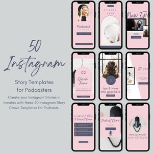 Podcast Instagram Template | Instagram Posts | Social Media Bundle Post | Post Template For Podcast | Canva Template Pack. Podcast Template