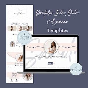 Youtube Intro, Outro and Banner |  Youtube Intro And Outro Video | Youtube Brand Kit | Youtube Banner Template | Youtube Channel Kit