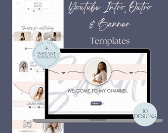 Youtube Intro, Outro and Banner |  Youtube Intro And Outro Video | Youtube Brand Kit | Youtube Banner Template | Youtube Channel Kit