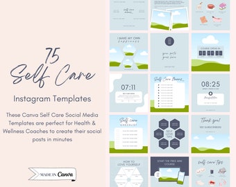 Social Media Templates Self Care | Instagram Vorlage | Wellness Coach | Canva Template | Selbstliebe Vorlagen | Gesundheitscoach