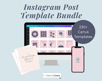 Pink Instagram Post Template Bundle | Social Media Canva Templates, Instagram Templates, Story Templates, Carousel Templates- TMDT003