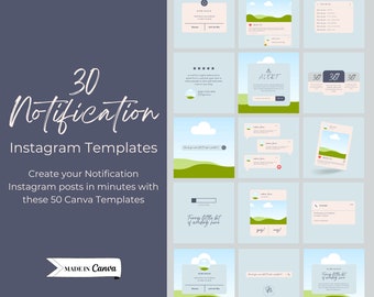Notification Posts | Canva Template Instagram Clean, Reminder Instagram Post Canva Templates, Social Media Posts, INSTANT DOWNLOAD- TMDT003