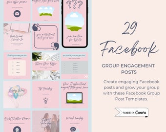Facebook Group Posts | Facebook Group Engagement Posts, Facebook Group Canva Templates, Facebook Templats, INSTANT DOWNLOAD - TMDT003