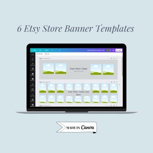 6 Etsy Store Banner Canva Templates | Fully Customizable Etsy Shop Banner for Etsy Sellers & Online Store Owners