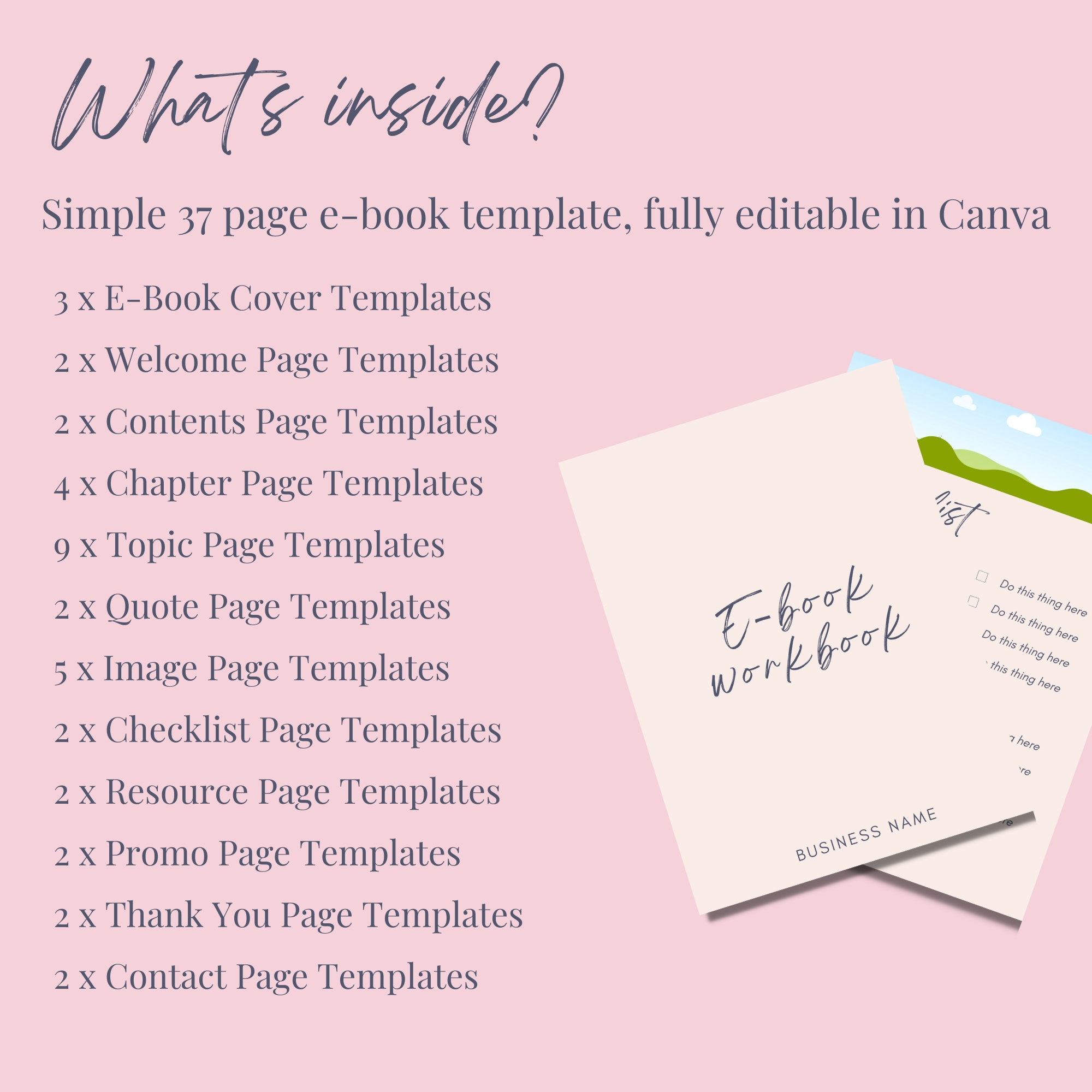 Ebook Template Canva Simple Workbook Template, Lead Magnet Template ...