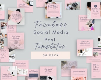 Faceless Social Media Posts | Faceless Content | Social Media Templates | Faceless Instagram | Faceless Marketing | Social Media Kit
