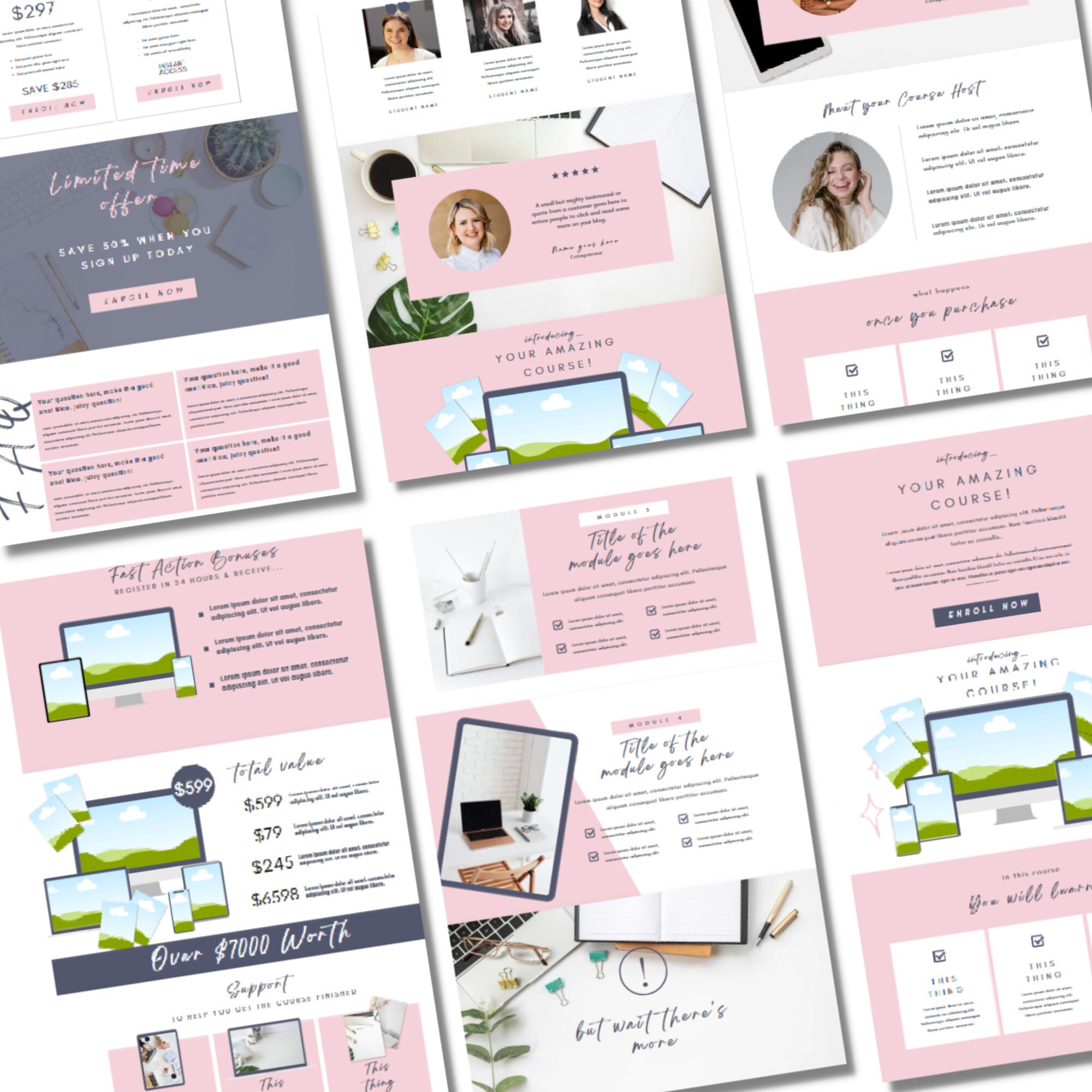 Online Course Sales Page Template Canva Sales Page Template Landing Online Course Sales Page Template Canva Sales Page Template Landing
