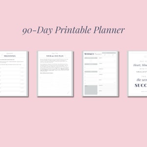Goal Setting Workbook & 90-Day Business Undated Planner Printable for small business owners