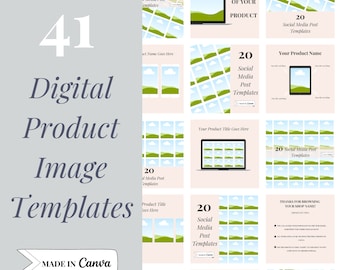 Etsy Listing Mockup Image Templates for Digital Products & Etsy Sellers. Beige Digital Product Mock-up Templates- TMDT002