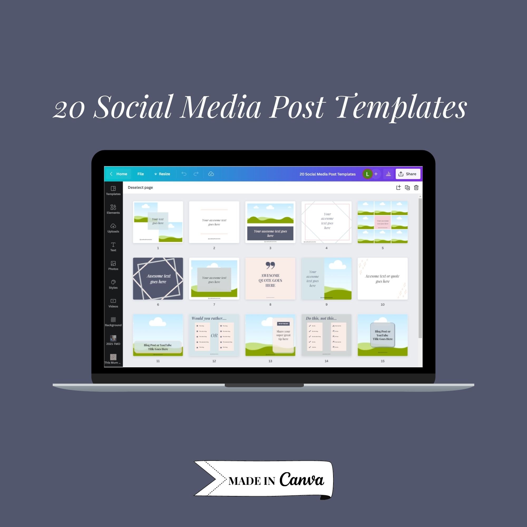 Facebook Post Templates for Small Business Owners 20 Canva Facebook ...