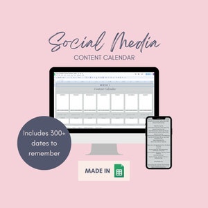 Google Calendar Social Media Template | Social Media Content Calendar | Content Planner | Social Media Planner | |Google Sheets Template
