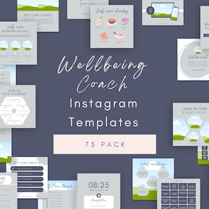 Wellbeing Coach Templates | Wellbeing Templates | Manifest Wellbeing | Health And Wellness Coach | Mindfulness Instagram Post | Self Care