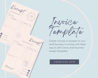 Invoice Editable Template | Order Form | Cash Receipts | Minimalist Invoice Template | Editable Receipt Form | Canva Template