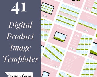 Etsy Listing Mockup Templates for Etsy Store Owners & Etsy Sellers | Digital Product Marketing Templates | Fully Editable Canva Template
