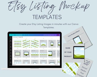 Etsy Listing Mockup Digitales Produkt | Etsy Artikel Mockup | Canva Mockup Vorlage | Etsy-Vorlage für digitale Produkte |