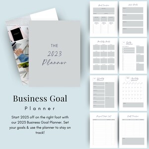Business Goal Planner Printable | Grey Printable Business Planner, Goal Setting, 2023 Planner