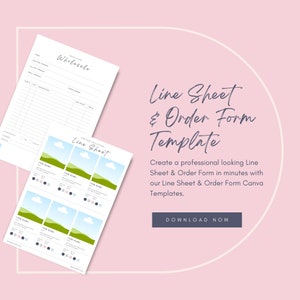 Line sheet for Wholesale Canva Template | Editable Wholesale Template | Wholesale Line Sheet Template | Price List | Product Sales Sheet