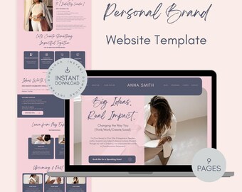 Canva Website Template for Personal Branding | Editable Digital Site | Customizable Design for Entrepreneurs | Coaching Templates