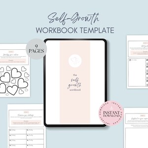 Self Worth Coaching Templates | Life Coach Templates | Coaching Tools | Coach Template Bundle | Coaching Worksheet Template Canva