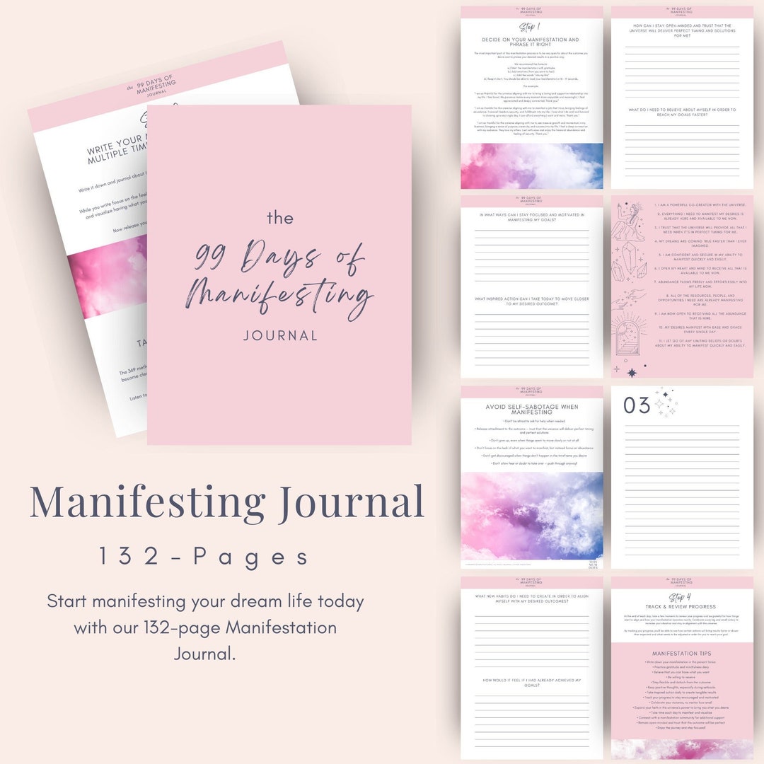 Manifestation Journal Digital Download | Printable Manifesting Journal, Manifest Planner, Goal ...