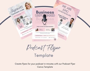Flyer för poddar | Poddmall | Gör-det-själv Canva-poddflygblad | Flyer för sociala medier | Nytt poddflygblad | Flyer för sociala medier för poddar