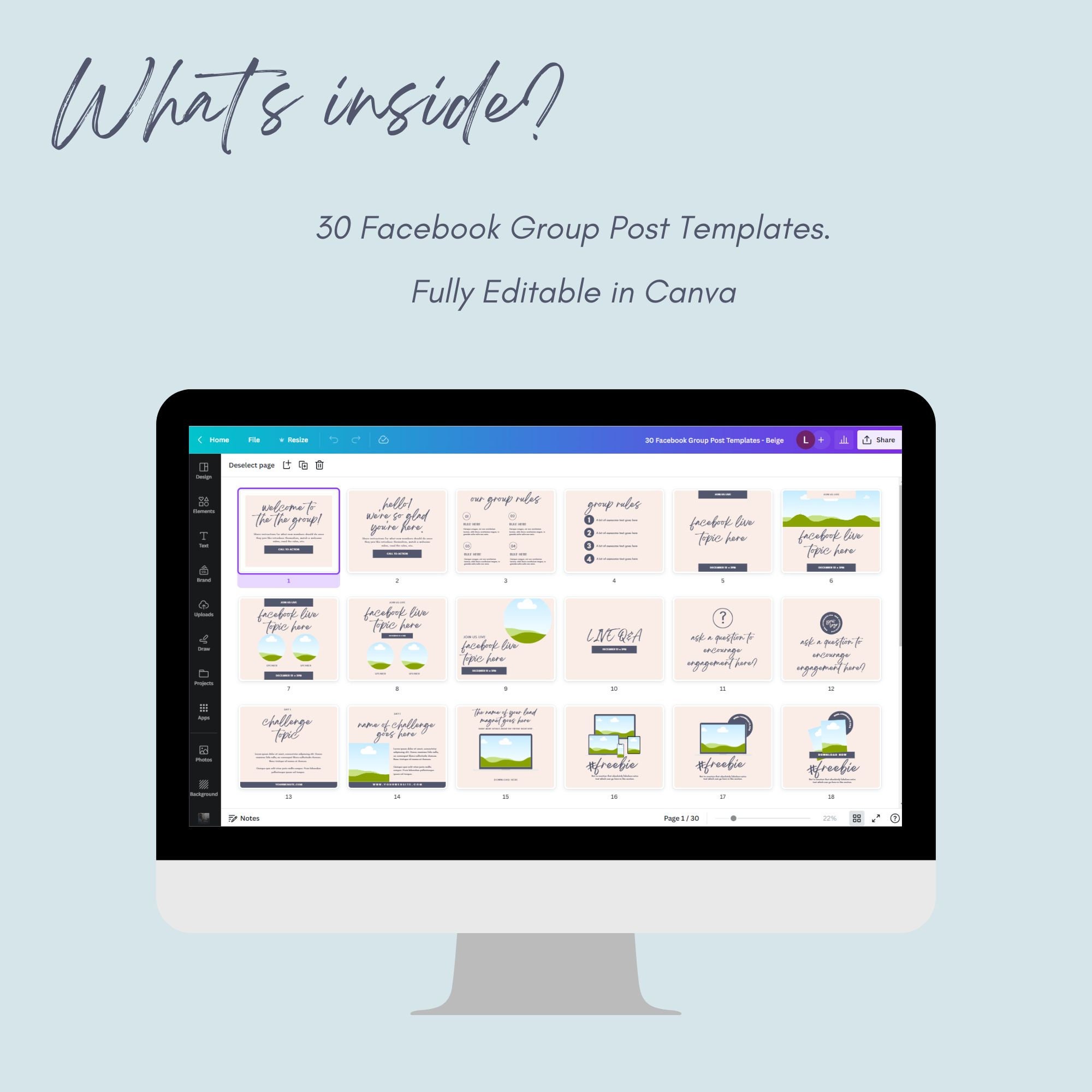 Canva Template for Facebook Group Engagement | Facebook Post Templates ...