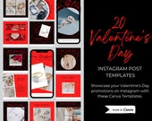 Valentine's Day Instagram Template | Canva Instagram Post Templates for Valentine's Day, Product Instagram Posts, Black & Red Post Templates