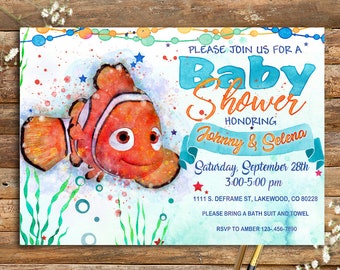 nemo baby shower invitations