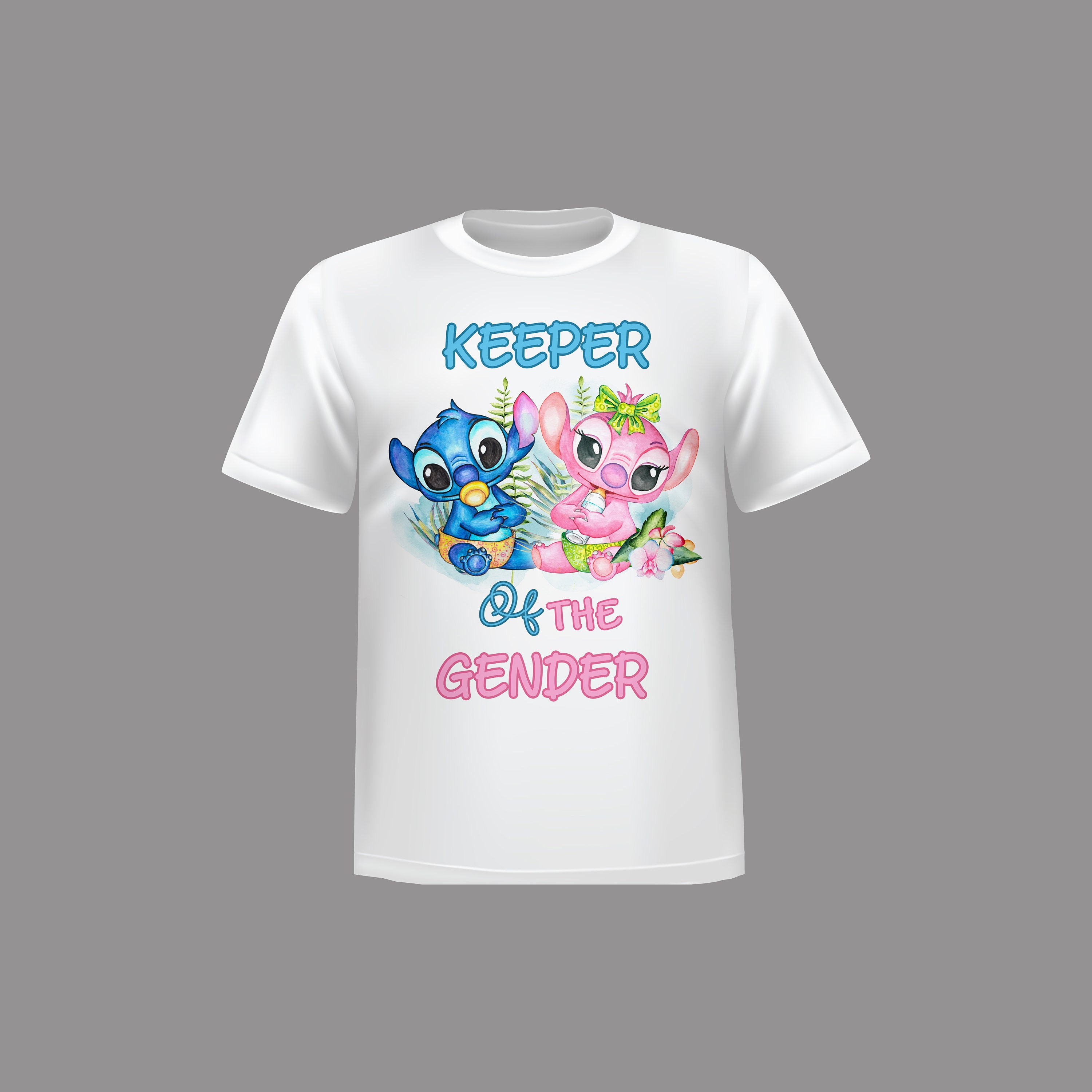 Stitch And Angel Gender Reveal Shirts