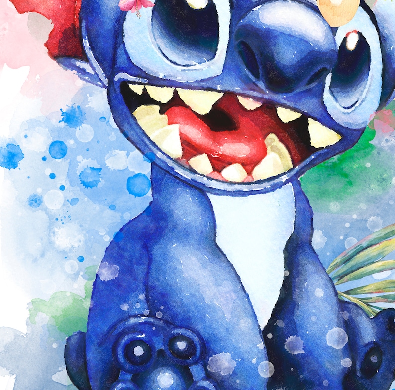 Lilo Stitch Lilo Stitch Disney Watercolor Art Print Etsy | My XXX Hot Girl