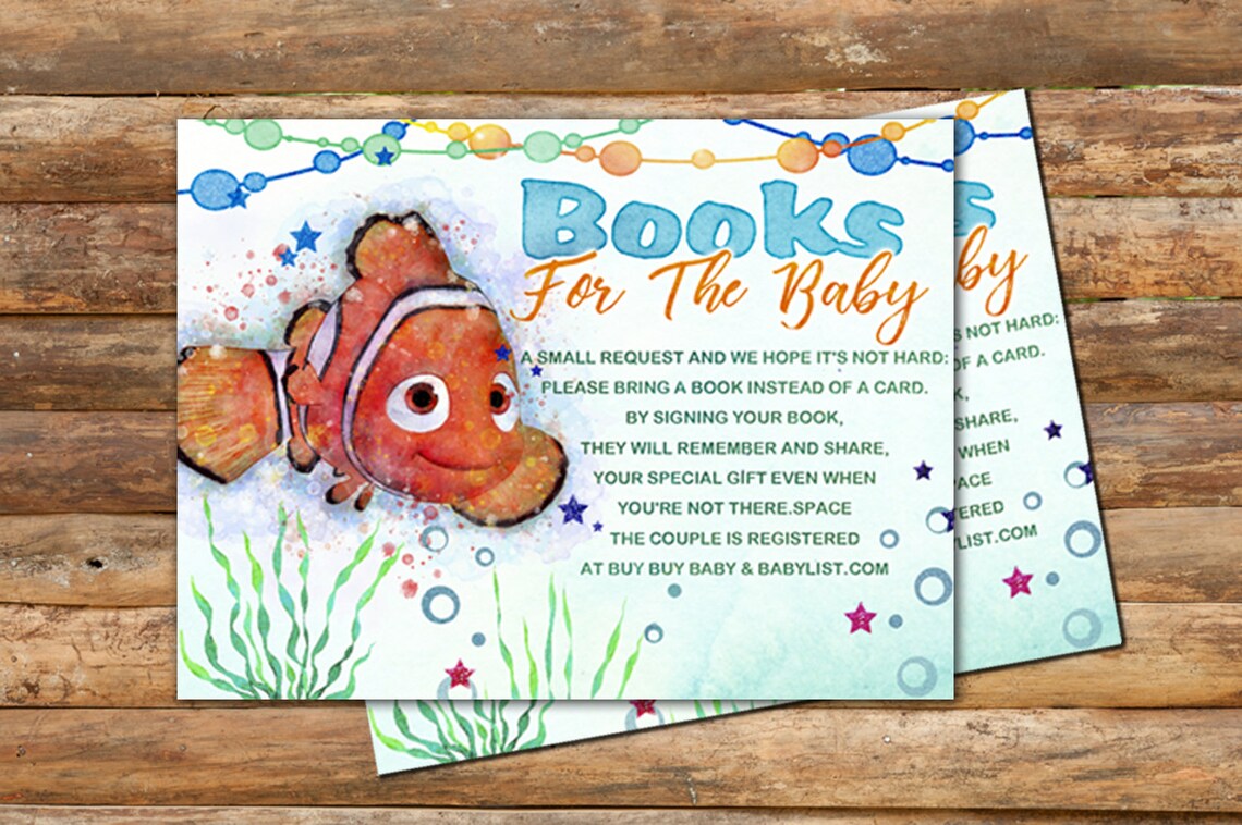 Finding Nemo Book Request Baby Shower Nemo Baby Shower Bring Etsy