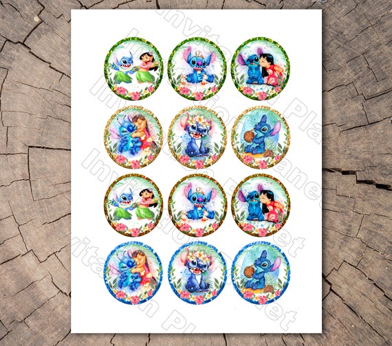 Lilo and stitch cupcakes toppers printable lilo and stitch | Etsy