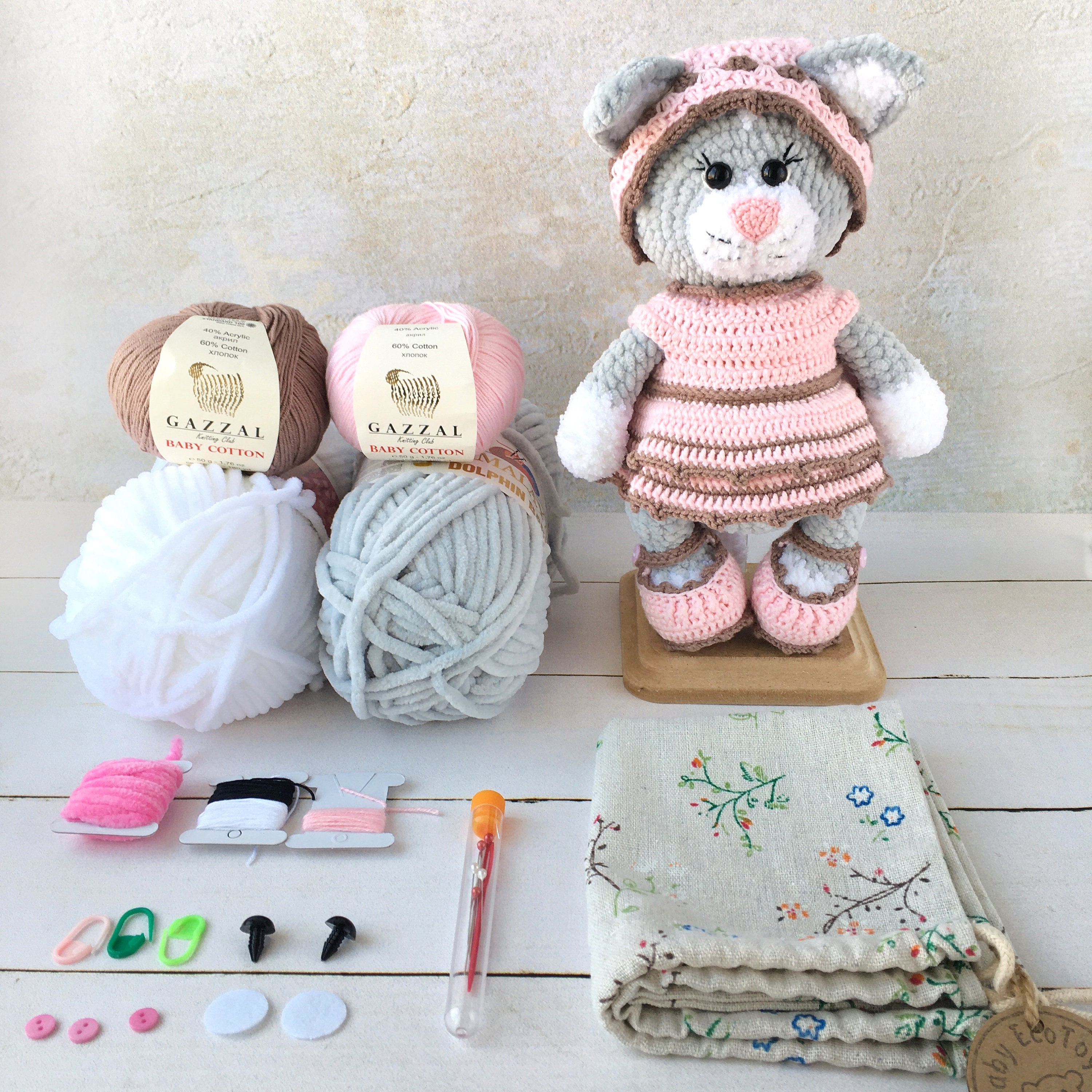 Amigurumi Kit Crochet Cat Plush Toy . Crochet Kit Stuffed Etsy Canada