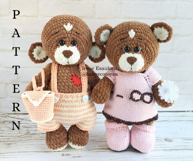 Easy Crochet And Knitting Pattern Pdf Fashion Plush Teddy Bear Amigurumi Crochet Bear Toy And Set Of Knitting Clothes Diy Step By Step Easy Crochet And Knitting Pattern Pdf Fashion Plush Teddy Bear Amigurumi Crochet Bear Toy And Set Of Knitting Clothes Diy Step By Step