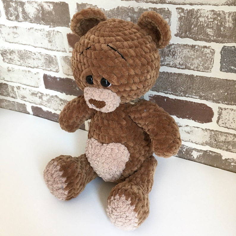 Crochet custom Brown Teddy bear Amigurumi Stuffed toy Plush Animal bears MADE TO ORDER Spring craft for mom and kids