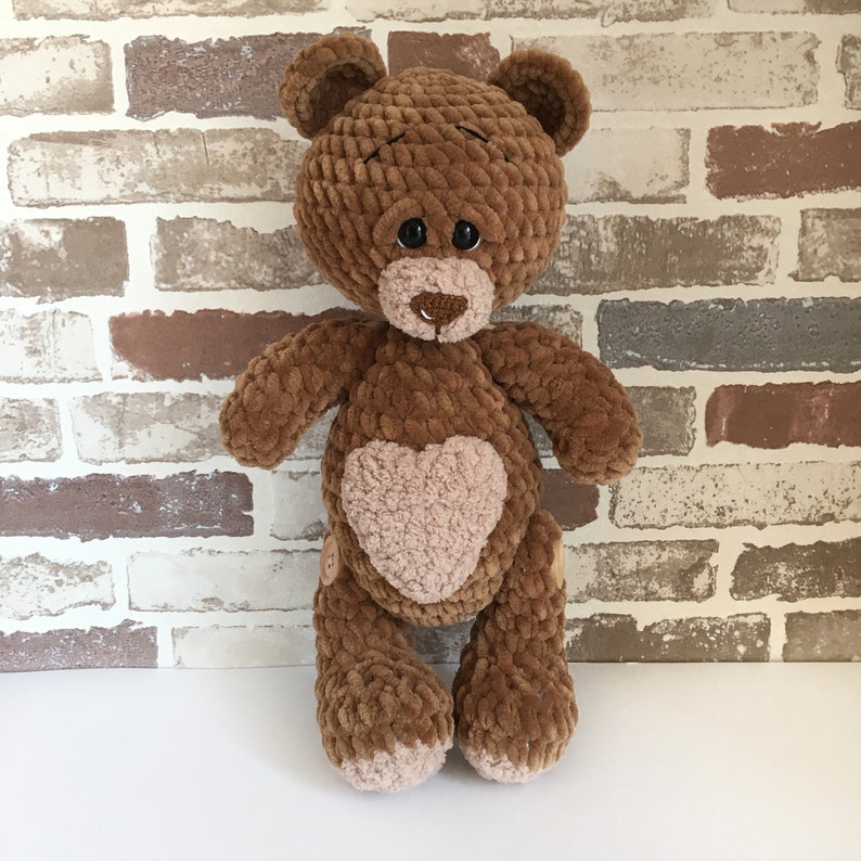 Crochet custom Brown Teddy bear Amigurumi Stuffed toy Plush Animal bears MADE TO ORDER Spring craft for mom and kids